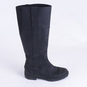 TIMBERLAND "ReBOTL" black leather knee-high boots with side zip in EUC!